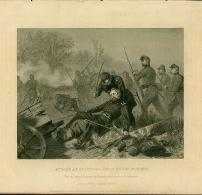 Ataque en Chantilly. Muerte del General Stevens de Alonzo Chappel